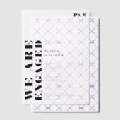 Moderne, einfache und feine Elegante Schwarz-weiße Pergament Einladungen (Versetzt (Einladung))