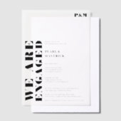 Moderne, einfache und feine Elegante Schwarz-weiße Pergament Einladungen (Versetzt)