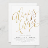 Moderne, einfache und immerwährende Script-Hochzei Einladung (Vorne/Hinten)