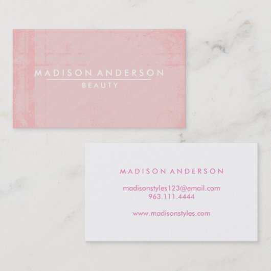 Moderne, einfache und klassische Beauty Pink Busin Visitenkarte (Vorne/Hinten)
