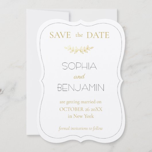Moderne, einfache und Minimalistische Hochzeit Save The Date (Vorderseite)