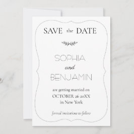 Moderne, einfache und Minimalistische Hochzeit Save The Date