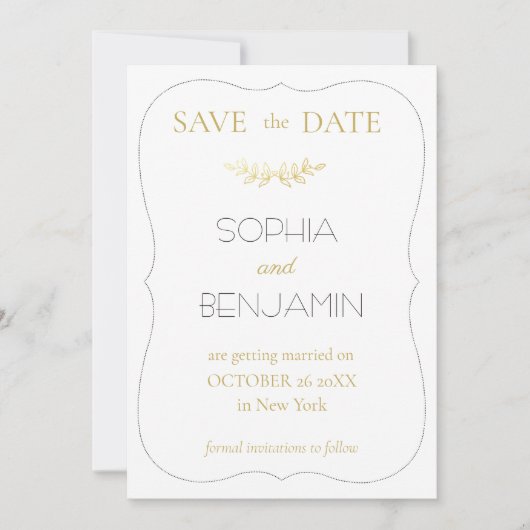 Moderne, einfache und Minimalistische Hochzeit Save The Date (Vorderseite)