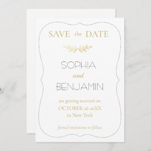 Moderne, einfache und Minimalistische Hochzeit Save The Date (Vorne/Hinten)