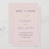 Moderne, einfache und Minimalistische Hochzeitstor Save The Date (Vorne/Hinten)