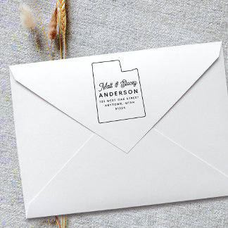 Moderne einfache und schicke UTAH Staat Rücksendea Gummistempel