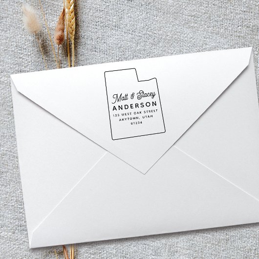 Moderne einfache und schicke UTAH Staat Rücksendea Gummistempel