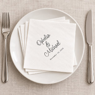 Moderne einfache und schlichte Hochzeit im Casual- Serviette