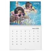 Moderne, einfache und spielerische Skriptfamilie Kalender (Mär 2026)