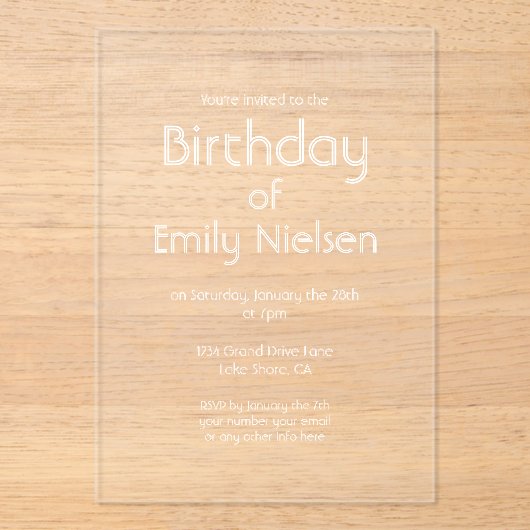 Moderne, einfache und transparente Einladung zum G (Vorderseite)