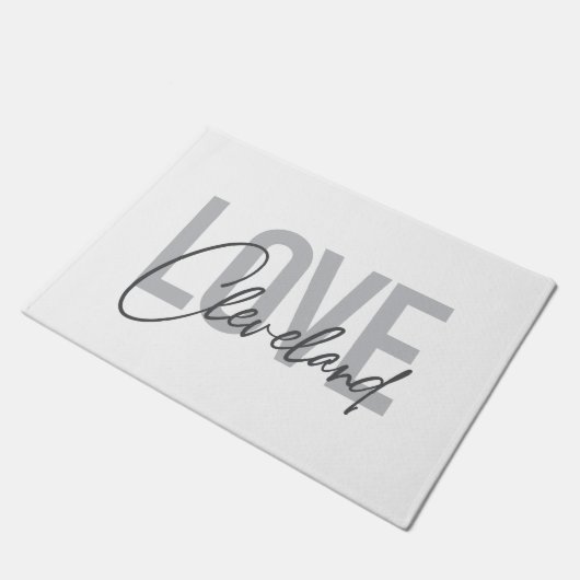 Moderne, einfache, urbane, coole Design Liebe Clev Fußmatte (Schrägansicht)