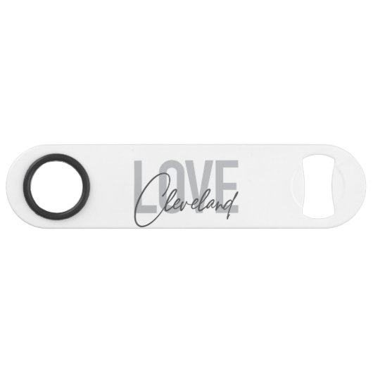 Moderne, einfache, urbane, coole Design Liebe Clev Speed Flaschenöffner (Vorderseite (Horizontal))