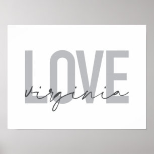 Moderne, einfache, urbane, coole Design Liebe Virg Poster