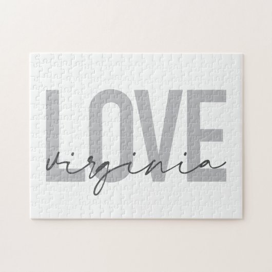 Moderne, einfache, urbane, coole Design-Liebe Virg Puzzle (Horizontal)