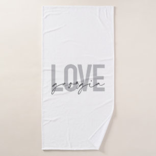 Moderne, einfache, urbane, coole Gestaltung Love G Badehandtuch