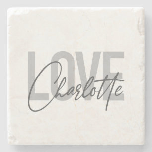 Moderne, einfache, urbane, coole Liebe Charlotte Steinuntersetzer