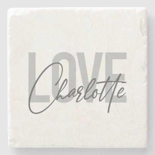 Moderne, einfache, urbane, coole Liebe Charlotte Steinuntersetzer (Vorderseite)
