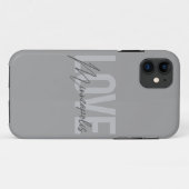 Moderne, einfache, urbane, coole Liebe Minneapolis Case-Mate iPhone Hülle (Rückseite (Horizontal))