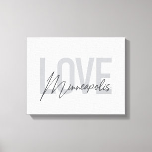 Moderne, einfache, urbane, coole Liebe Minneapolis Leinwanddruck