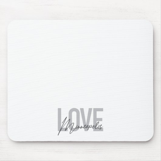Moderne, einfache, urbane, coole Liebe Minneapolis Mousepad (Vorne)