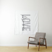 Moderne, einfache, urbane, coole Liebe Minneapolis Wandteppich (Beispiel (Horizontal))