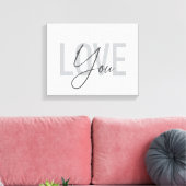 Moderne, einfache, urbane, coole Typografie-Liebe Leinwanddruck (Insitu (Wohnzimmer))