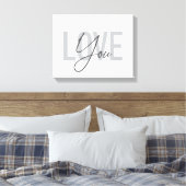 Moderne, einfache, urbane, coole Typografie-Liebe Leinwanddruck (Insitu (Schlafzimmer))