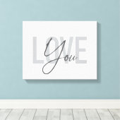 Moderne, einfache, urbane, coole Typografie-Liebe Leinwanddruck (Insitu (Holzboden))