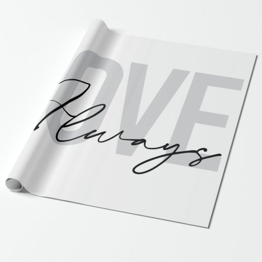 Moderne, einfache urbane Typografie "Liebe immer" Geschenkpapier (Ungerollt)