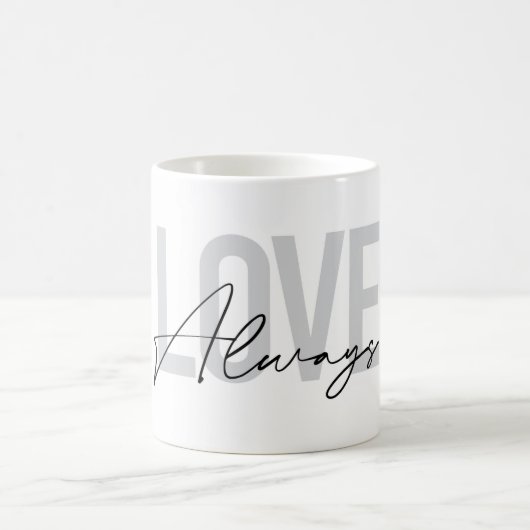 Moderne, einfache urbane Typografie "Liebe immer" Kaffeetasse (Mittel)