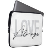 Moderne, einfache urbane Typografie "Liebe immer" Laptopschutzhülle (Vorne Rechts)