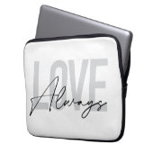 Moderne, einfache urbane Typografie "Liebe immer" Laptopschutzhülle (Vorderseite Links)