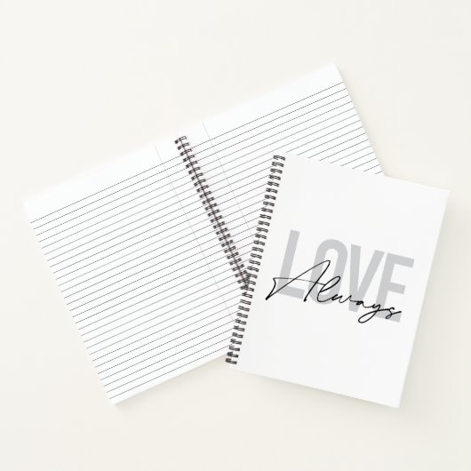 Moderne, einfache urbane Typografie "Liebe immer" Notizblock (Innenseite)