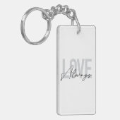 Moderne, einfache urbane Typografie "Liebe immer" Schlüsselanhänger (Vorderseite links)