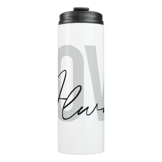 Moderne, einfache urbane Typografie "Liebe immer" Thermosbecher (Vorderseite)