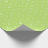 Moderne einfache Valentine Herz Muster Grün Geschenkpapier (Ecke)