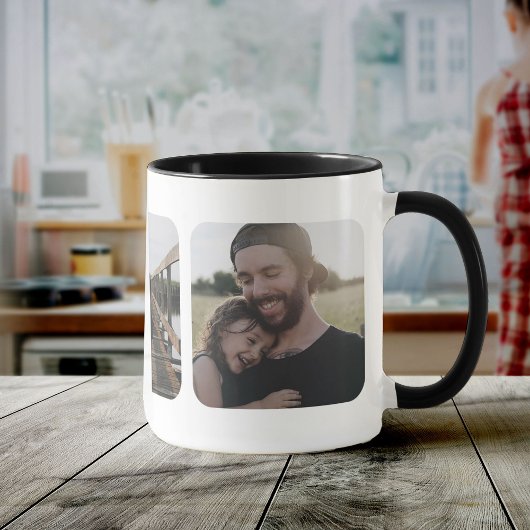 Moderne einfache Vatertag Instagram Foto Collage Tasse