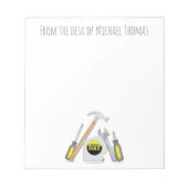 Moderne einfache Vatertagstools Minimal Whimsical Notizblock (Vorderseite)