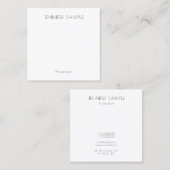 Moderne einfache Vorlage Beruflich trendy Quadratische Visitenkarte (Vorne/Hinten)