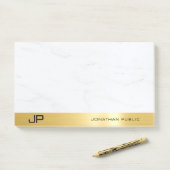 Moderne einfache Vorlage elegant Gold und Marmor Post-it Klebezettel (Auf Schreibtisch)
