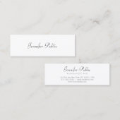 Moderne, einfache Vorlage Eleganter Minimalistisch Mini Visitenkarte (Vorne/Hinten)