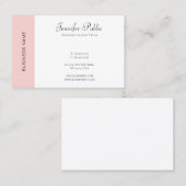 Moderne einfache Vorlage Elegantes Rosa Weiß Visitenkarte (Vorne/Hinten)