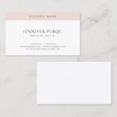 Moderne einfache Vorlage Elegantes Rosa Weiß Visitenkarte (Vorne/Hinten)