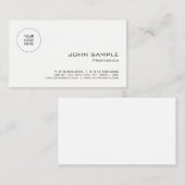 Moderne einfache Vorlage Hochladen des Logos auf Visitenkarte (Vorne/Hinten)