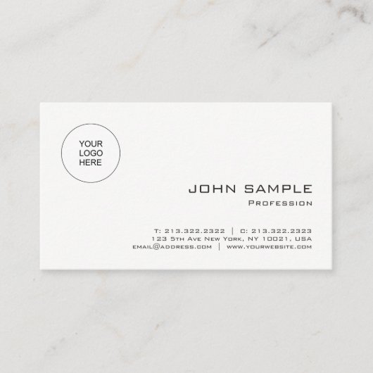 Moderne einfache Vorlage Hochladen des Logos auf Visitenkarte (Vorderseite)