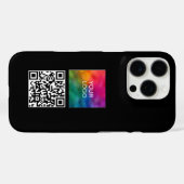 Moderne, einfache Vorlage Hochladen des QR-Codes f Case-Mate iPhone Hülle (Rückseite (Horizontal))