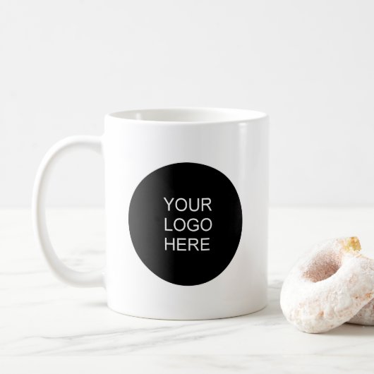 Moderne einfache Vorlage Laden Sie Ihr Firmenlogo Kaffeetasse (Mit Donut)