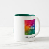 Moderne einfache Vorlage Laden Sie Ihr Foto oder L Zweifarbige Tasse (VorderseiteRechts)