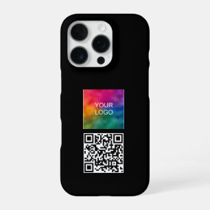 Moderne einfache Vorlage Laden Sie Ihr Logo QR Cod iPhone 16 Pro Hülle