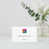 Moderne, einfache Vorlage QR-Code-Logo-Ozean Visitenkarte (Stehend Vorderseite)
